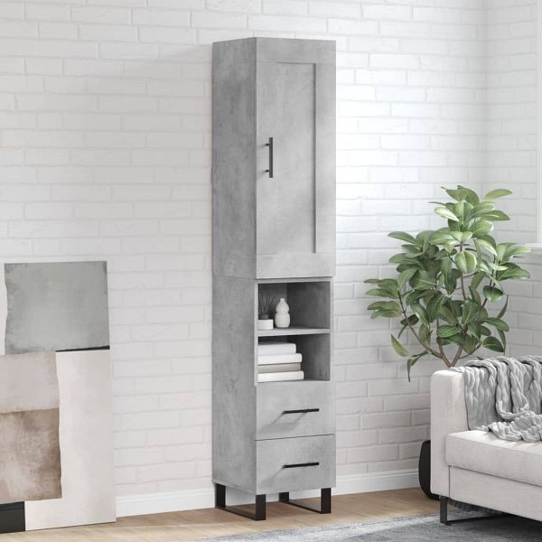 vidaXL Highboard Betongrau 34,5x34x180 cm Holzwerkstoff, 3200285