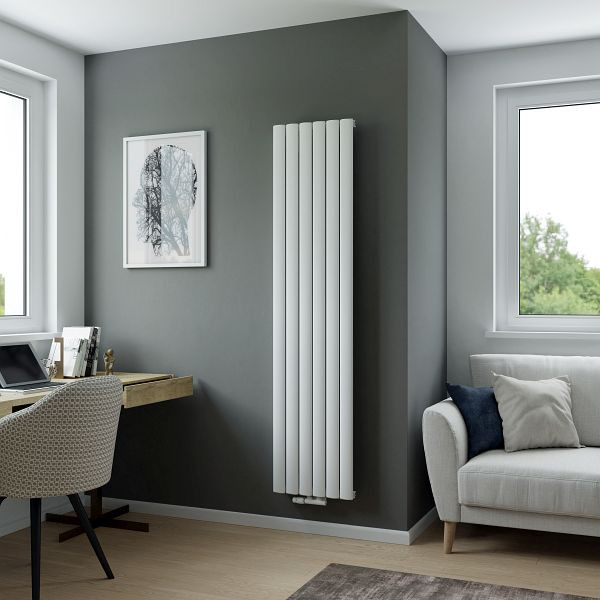Ximax Aluminiumheizkörper Novus 1800 mm x 415 mm 977 Watt Mittenanschluss Weiß Struktur, 11635