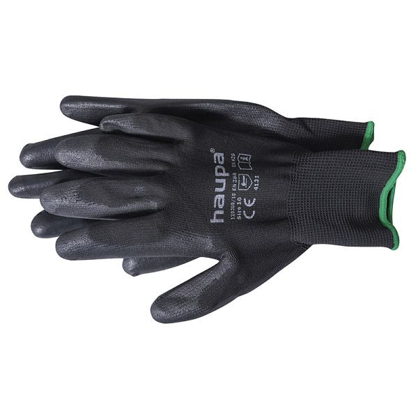 Haupa PU-Textil-Handschuh schwarz Größe 9, VE: 12 Stück, 120300/9