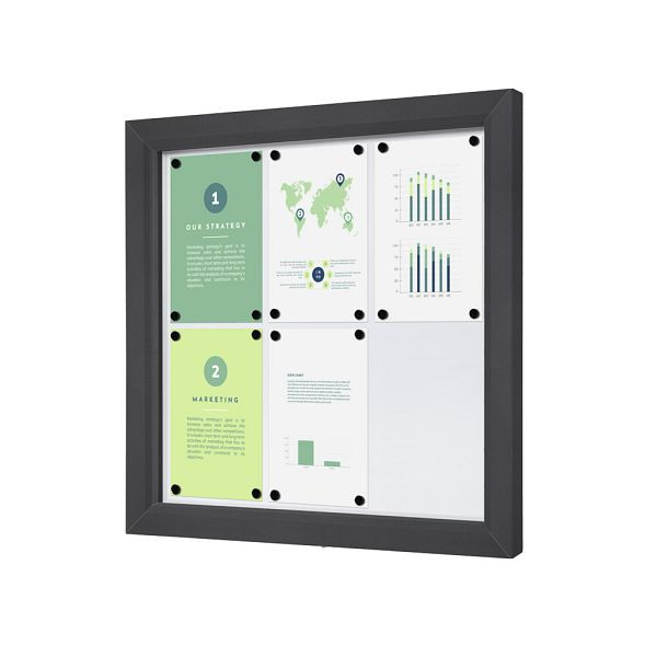 Showdown Displays Abschließbarer Schaukasten Outdoor Slim 6 x A4 Anthrazit, SCTE6xA4PHC7016JS