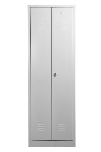 Gürkan Putzmittelschrank, 50 x 60 x 180 cm, Verkehrsweiß, Vorhangschloss, links 4 Fächer, CLC/HD.1860, 112298