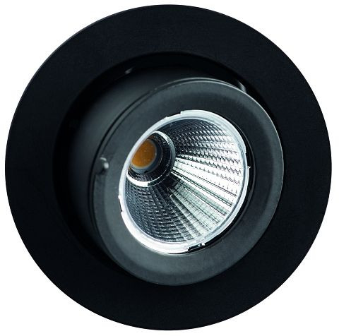 rutec RINCA LED-Einbaustrahler rund ausziehbar schwarz 6,9W 350 mA 24° 3000K CRI90, LED55792WWOK
