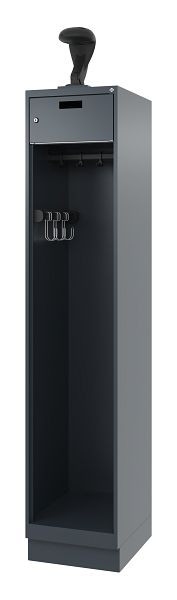 C+P Feuerwehrspind Evolo, Modell PRAKTUS, 1 Abteil, H1850xB400xT500 mm, Anthrazit, Sockel, 0492015-12 S10010