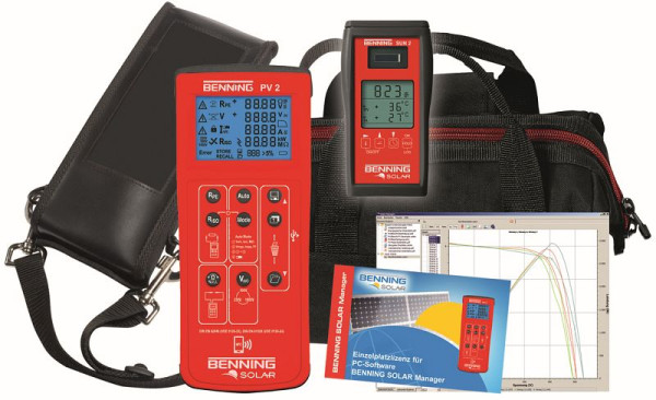 Benning PV 2 Set, Kennlinienmessgeräte-Set, PV 2, SOLARManager, SUN 2, Umhängetasche, 050427