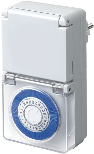 Brennenstuhl Zeitschaltuhr MMZ 44 IP 44, mechanisch (IP44 geschützt, mit erhöhtem Berührungsschutz & Schutzabdeckung) weiß, VE: 6 Stück, 1506170
