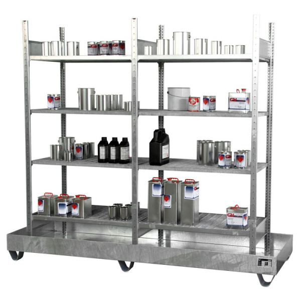 STEIN HGS Kleingebinderegal mit Auffangwanne Serie 3000, 241 Liter, Gitterrost, 79138.0005