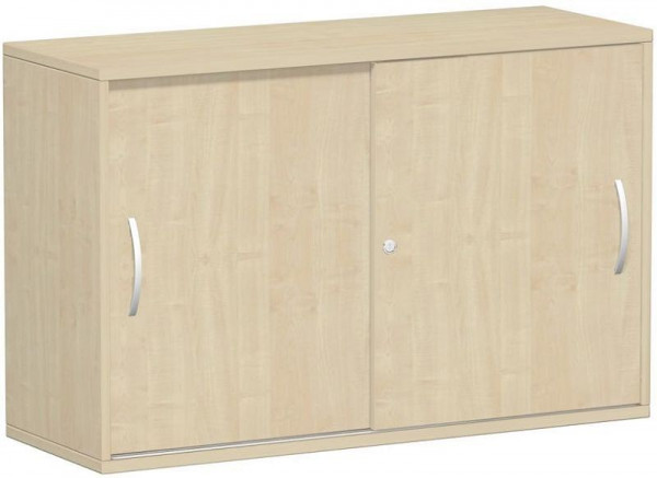 geramöbel Schiebetürenschrank Oberboden 25 mm, mit Standfüßen, abschließbar, 1200x425x798, Ahorn/Ahorn, S-312253-AA