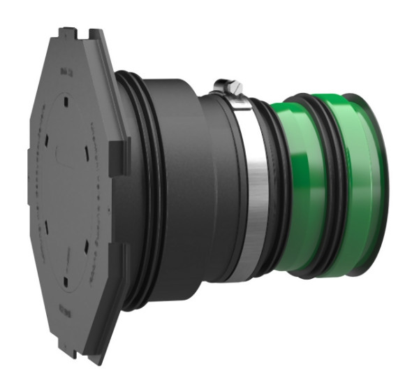 Hauff Universal-Wanddurchführung mit Anarbeitungsflansch für Doppel-/Elementwände UDME150/300 KG2000, 3030300238