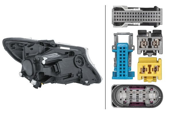 HELLA LED-Hauptscheinwerfer, für u.a. MERCEDES-BENZ VITO Tourer (W447), schwarz, ECE/CCC, für Rechtsverkehr, links, 1EX 011 284-351