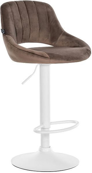 CLP Barhocker Milet Samt weiß, braun, 322443, 4251756492816