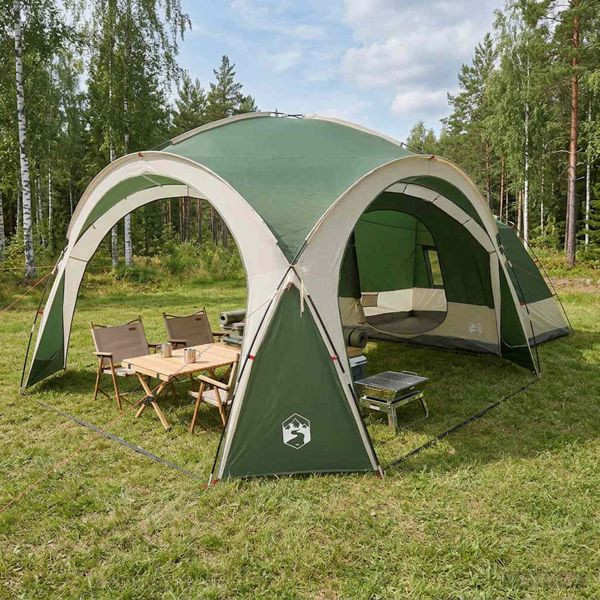 vidaXL Seitenzelt mit Dach Grün 410 x 410 x 250 cm Polyester und Stahl, 42028681
