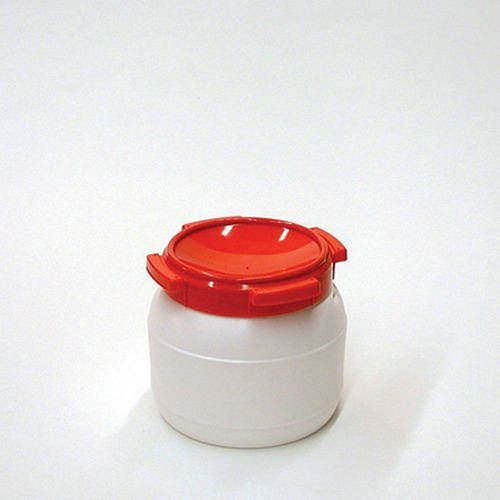 DENIOS Weithalsfass WH 10 aus Polyethylen (PE), 10,4 Liter Volumen, weiß-rot, 179656