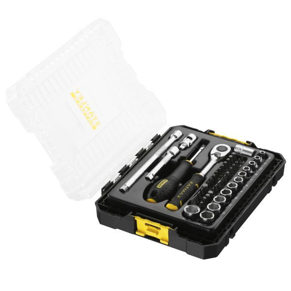 Stanley FATMAX 1/4‘ STAK Steckschlüssel-Set 48-teilig im mittelgroßen STAK Koffer, FMMT98101-0