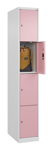 C+P Schließfachschrank Evolo PLUS, 4 Fächer, 1850x300x500mm, 9016/3015, 049000-104 S10018