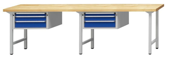 ANKE Werkbänke Kombiwerkbank, Modell 532 V, 2800 x 700 x 890 mm, RAL 7035/5010, BMP 40 mm, 411.217