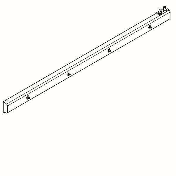 KWC Armatureneinheit, Edelstahl, Wandmontage, 4 Waschplätze, 2800 mm, Wasseranschluss von oben rechts, 2030072018