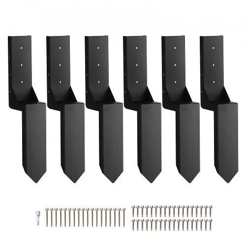 VEVOR Reparaturset für Zaunpfostenanker 6er-Pack Innendurchmesser 8,9 x 8,9 cm Stützpfosten aus Stahl, WGBGXDD37YC2VHOLCV0