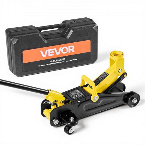 VEVOR Rangierwagenheber 1,5 t, niedriges Profil, 360° Rollen, 13-31 cm Hubhöhe, hydraulisch, Gelb/Schwarz, WSQJDTZ15TDD8UTAB001V0