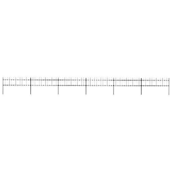 vidaXL Gartenzaun mit Speerspitzen Stahl 10,2 x 0,6 m Schwarz, 277598