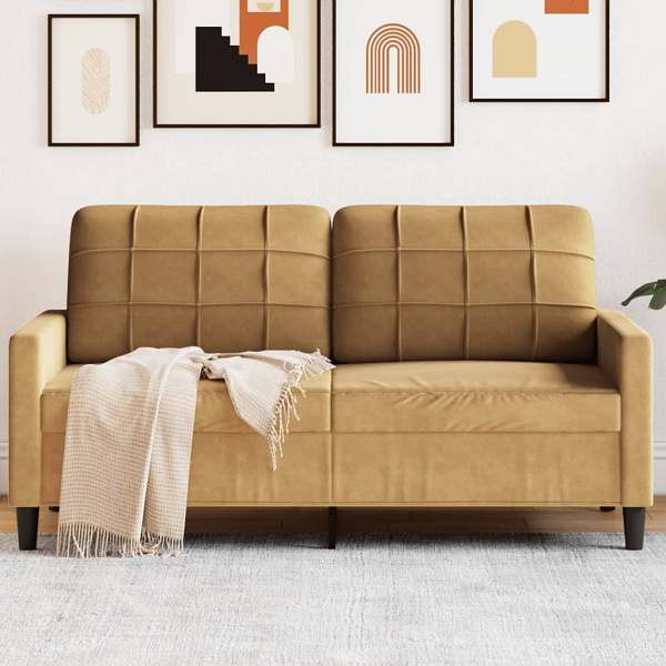 vidaXL 2-Sitzer-Sofa Braun 140 cm Samt, Polyester, 4007631