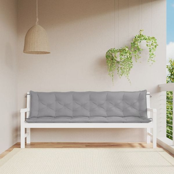 vidaXL Gartenbank-Auflagen 2 Stück Grau 200x50x7 cm Oxford-Gewebe, 361736