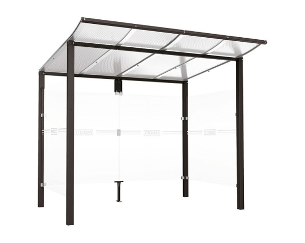Procity Wartehalle Modulo - Mit Seitenverkleidungen, Farbe RAL 9005, Maße: Breite 2500 x Höhe 2250 x Tiefe 2000 mm, 529670.9005
