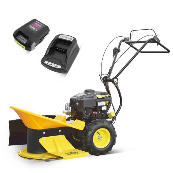 BAMATO Hochgrasschneider / Kreiselmäher mit Briggs & Stratton Motor, E-Start, 4 Messer, höhenverstellbarer Griff, 640 mm Schnittbreite, GS-875PRO