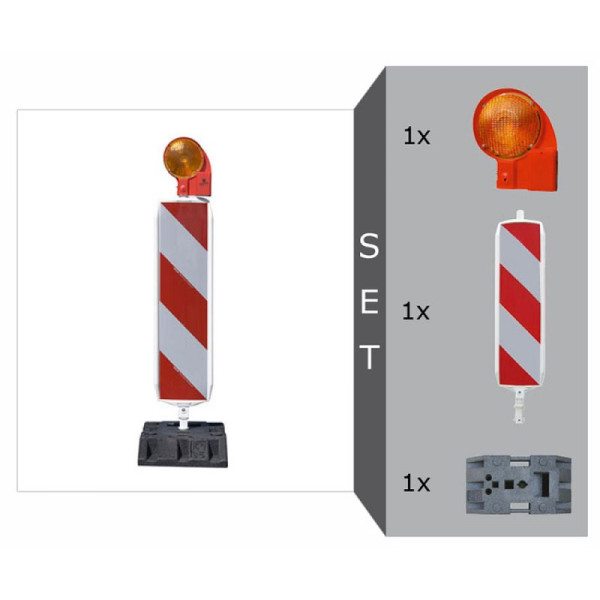 Stein HGS Sicherheitsbake Komplett-Set mit D-System, BASt-geprüft nach TL-Leitbaken, Set mit Folie RA1 (Typ 1), 33623