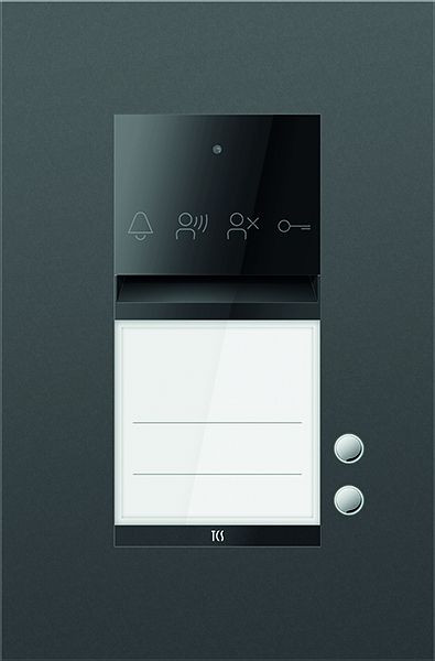 TCS Türkontrollsystem PES PRO Audio Außenstation 2T 1 Spalte UP RAL7016 anthrazitgrau, ASU600102-0017