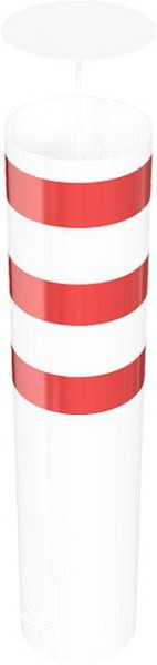 Schake Absperrpfosten -ortsfest- zum Einbetonieren, Stahlrohr Ø 323,1mm, Gesamtlänge:1500mm, befüllbar mit Beton, weiß / rot, 40321BA