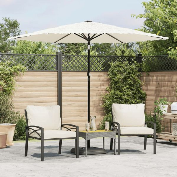 vidaXL Sonnenschirm mit Stahlmast Weiß 268x268x226 cm, 4005104