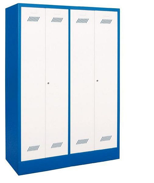 Pavoy Kleiderschrank mit Sockel 1850/500/1170, 4 Abteile, Zylinderschloss, gemeinsam verschließbar, 20201-413-731-910