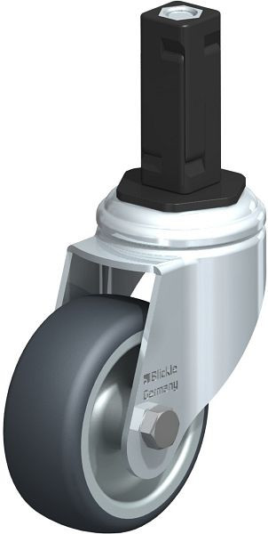 Blickle LKRA-TPA 80G-11-EV13 Apparate-Lenkrolle mit Expander, Thermoplastisches Gummi-Elastomer, Grau, 847841