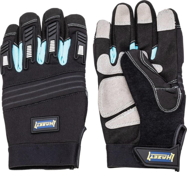 Hazet Mechaniker Handschuhe, Hohe Abriebbeständigkeit durch optimalen Mix von Kunstleder (Handinnenflächen) und PVC, Größe L, 1987-5L