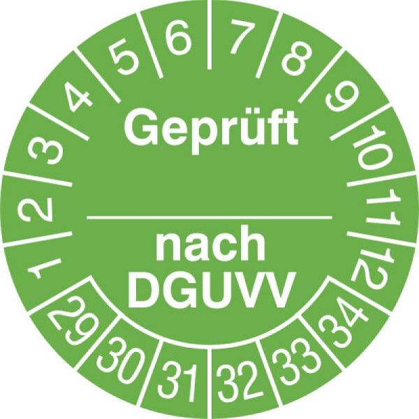Stein HGS Prüfplaketten mit Jahresfarbe (6 Jahre), grün, 2029-2034, 31.c2120-29