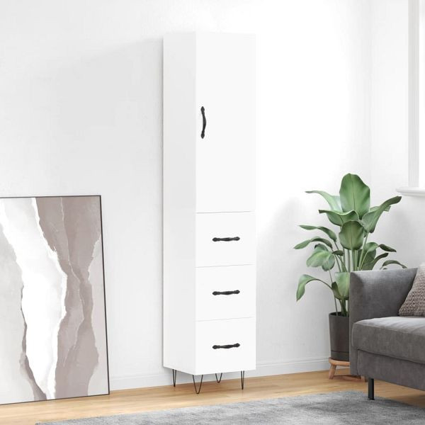 vidaXL Highboard Weiß 34,5x34x180 cm Holzwerkstoff, 3198881