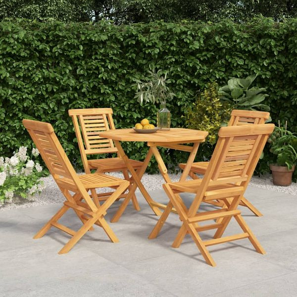 vidaXL 5-teilig Garten-Essgruppe Massivholz Teak, 3155025