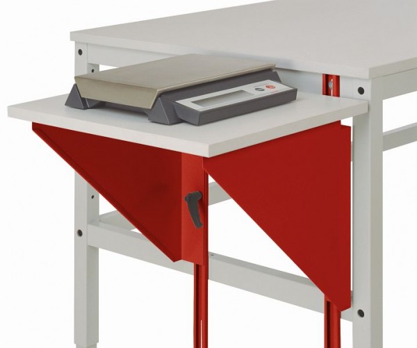 Manuflex Höhenverstellbarer Tischansatz für Arbeitstische und Werkbänke, B x T 500 x 1200 mm, Rubinrot, AU0008.3003