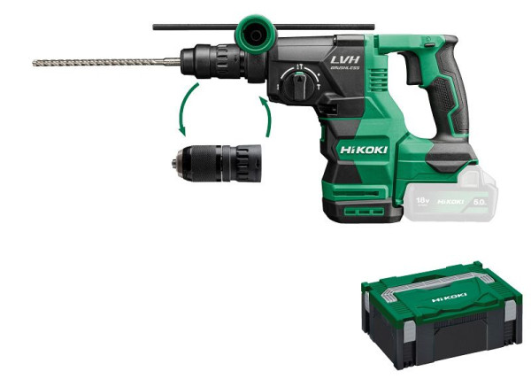 HiKOKI 36V Akku Bohr- & Meißelhammer (Brushless), ohne Akku, ohne Ladegerät, DH1826DC (Basic) (HSC II), DH1826DCW2Z
