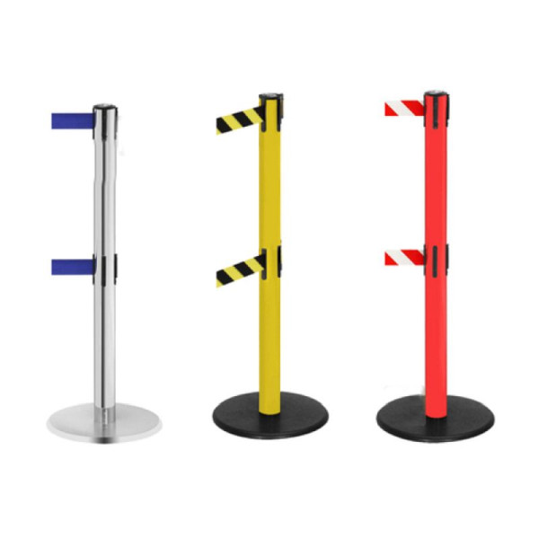 Stein HGS Personenleitsystem -P-Line Duo-, blau, rot/weiß diagonal (schraffiert), mit Gurtendstück (Standard), Gurtlänge: 2 x 2,3 m, 36400-0502