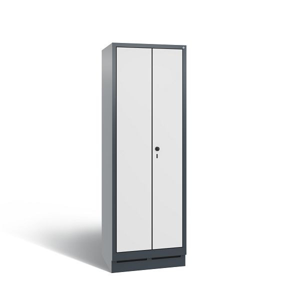 C+P Putzmittel-Spind Evolo, 2 Abteile, H1800xB610xT500 mm, Anthrazit/MDF Weiß, 48120-00 S10249