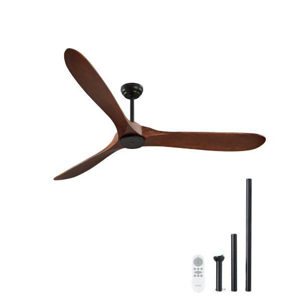 VEVOR 180cm Deckenventilator Holzflügel kein Licht Fernbedienung Motor umkehrbar, WDDS72INCHSMY9AJ6V7