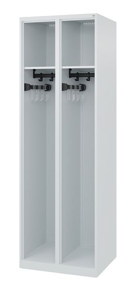 C+P Feuerwehrspind Evolo, Modell EXPERT, 2 Abteile, H1850B600T500 mm, Lichtgrau, 0491015-20 S10000