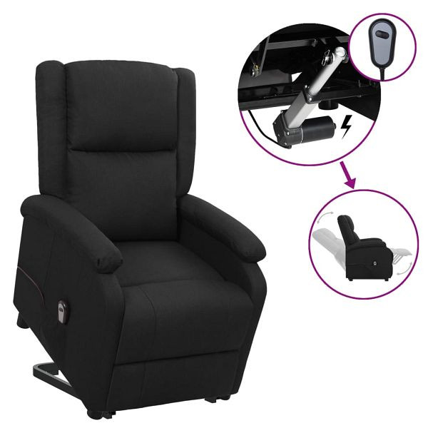 vidaXL Aufstehsessel Schwarz Stoff, 3098128, 8720286903124