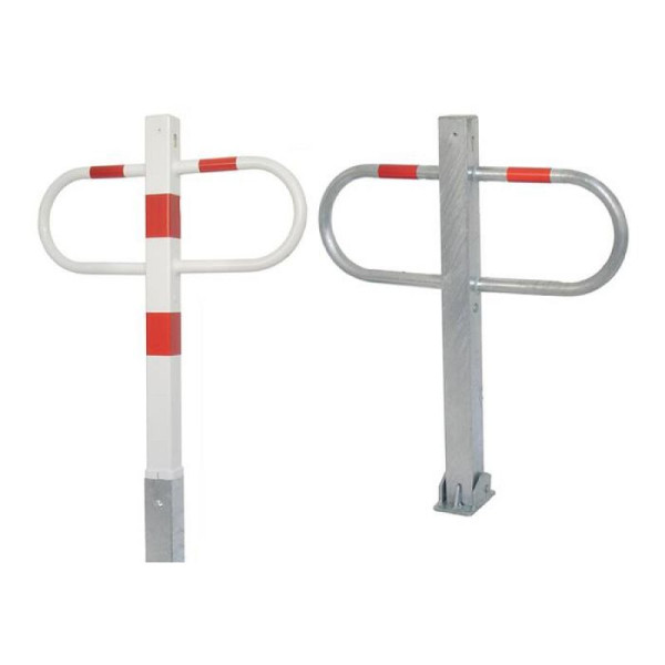 Stein HGS Durchgangs- und Parkplatzsperre, Profilzylinderschloss, verzinkt und weiß mit roten Leuchtstreifen, 471z-470.58b