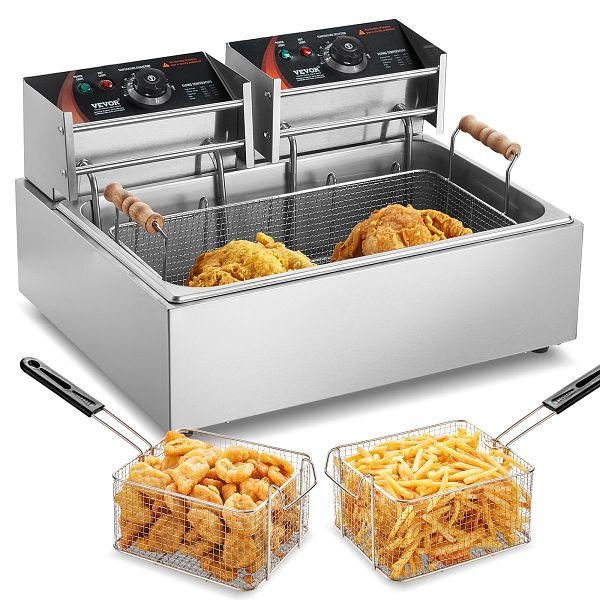 VEVOR Kommerzielle Elektrische Fritteuse 2500W 12L Edelstahl Upgrade 200°C, DGDZGDGJCK00TPYZZV2