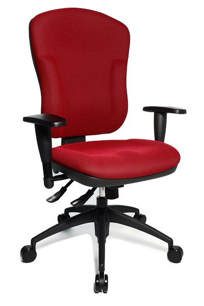 Topstar Hochlehn-Syncron-Drehstuhl mit Armlehnen, rot, 8060KBC1