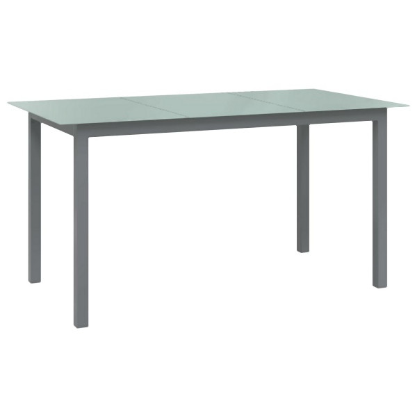 vidaXL Gartentisch Hellgrau 150x90x74 cm Aluminium und Glas, 312204