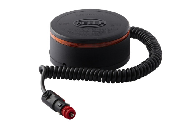HELLA LED-Rundumkennleuchte, K-LED Rebelution, 12/24V, Gelb, Magnetbefestigung, Kabel: 600mm, Stecker: DIN ISO 4165, 2RL 455 256-021