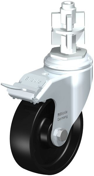 Blickle LKRA-POA 100K-11-FI-E17 Apparate-Lenkrolle mit Rückenloch & Feststeller, Polyamid, Schwarz, 740867